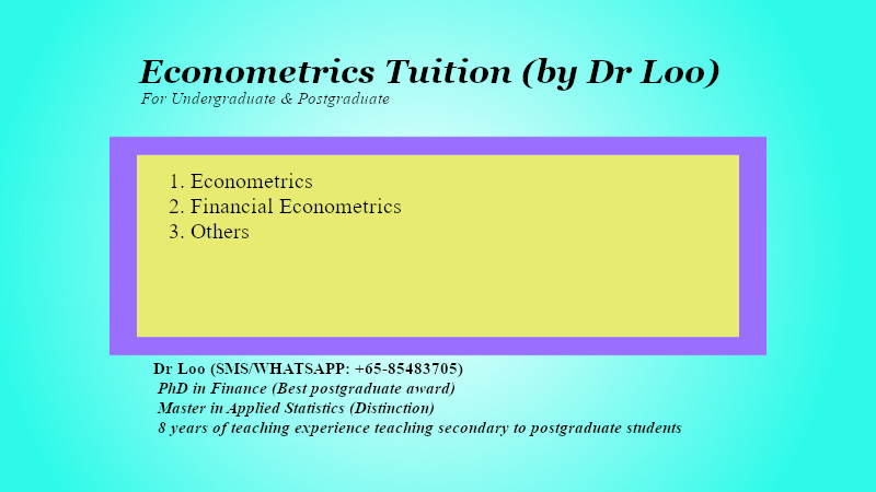 Econometrics Tuition Singapore