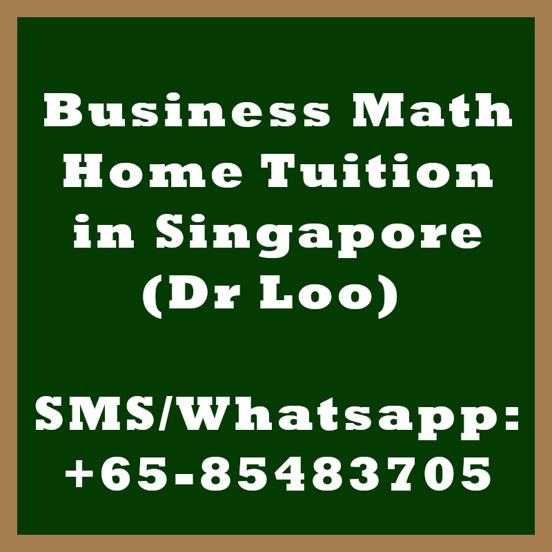 Business Math Home Tuition Singapore