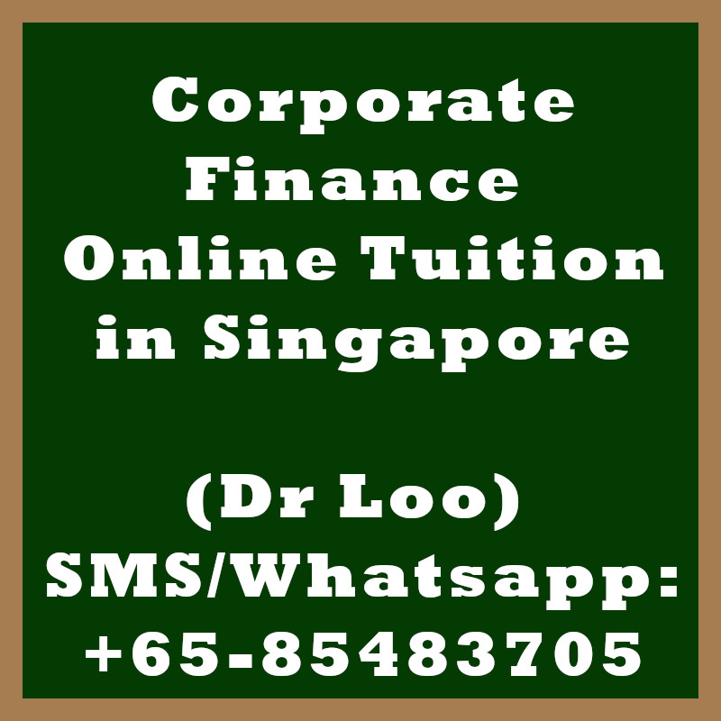 Corporate Finance Online Tuition Singapore