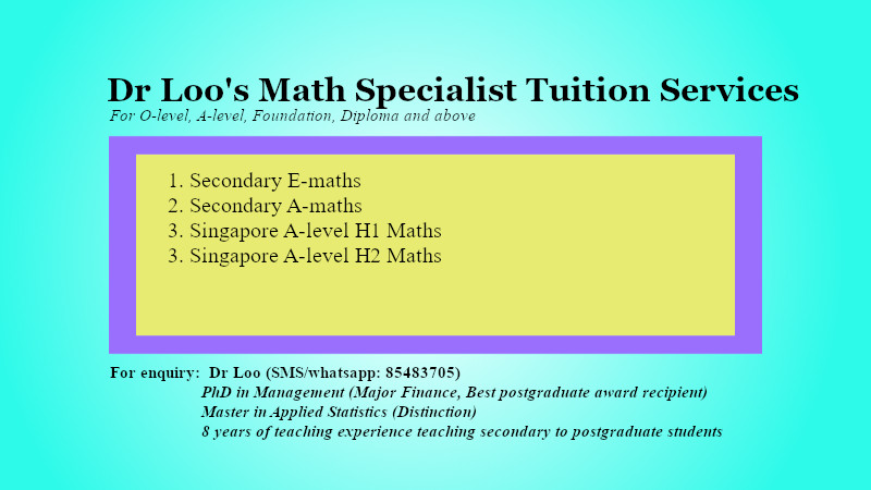 Singapore Secondary One Math Tutoring Services