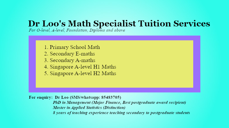 Singapore Primary Four Math Tuition Services