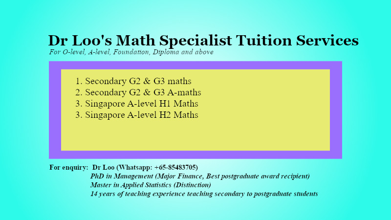Singapore Secondary G2 & G3 Maths Tutoring