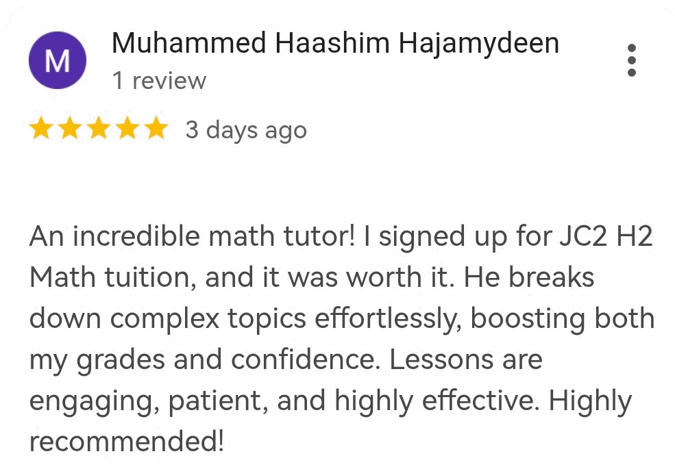 JC H2 math tutor Singapore online