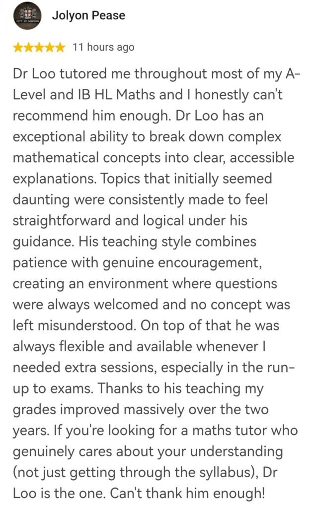 Cambridge A level math IB HL math tutoring Singapore tutor recommendation